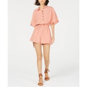 LÈ RUMI | Salmon Short Sleeve Boho Summer Chic Shorts Romper Size S